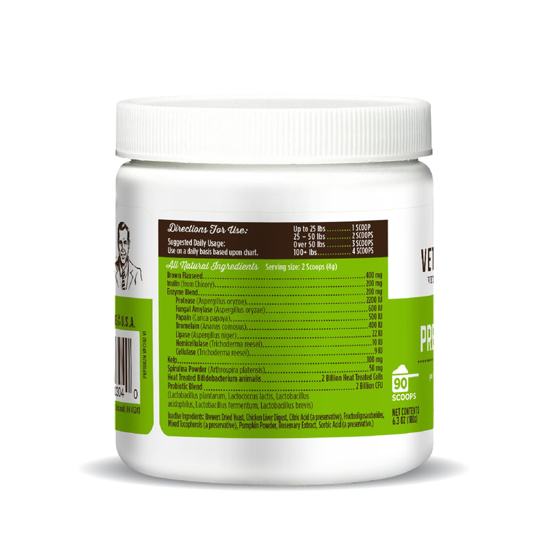 Dr. Joseph's VetPro Complete Advanced Powdered Pre & Probiotics for Dogs, 90 Scoops, Supports Gut Health, Diarrhea, Digestive Health & Seasonal Allergies, Chicken/Pumpkin Flavor, Add to Food - PawsPlanet Australia