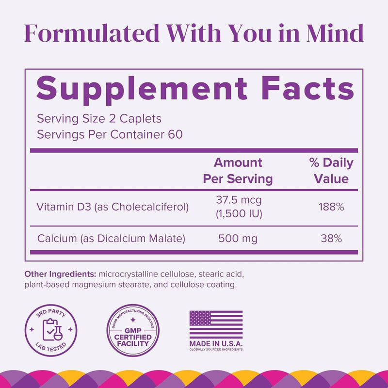 Barimelts Quick-Glide™ Calcium – Easy-to-Swallow Women’s Calcium Supplement with Vitamin D3 – Bone Health & Strength Support – Bioavailable Dicalcium Malate – 240 Smooth-Coated Caplets 120 Count (Pack of 2)