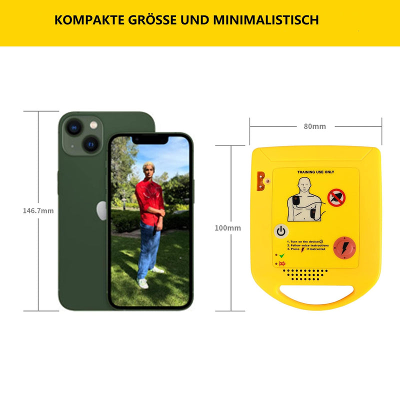 [Australia] - Mini AED trainer, AED training device German, XFT first aid training device for AED training, AED training device with CPR training device machine for defibrillator trainees beginners (XFT-D0009) 