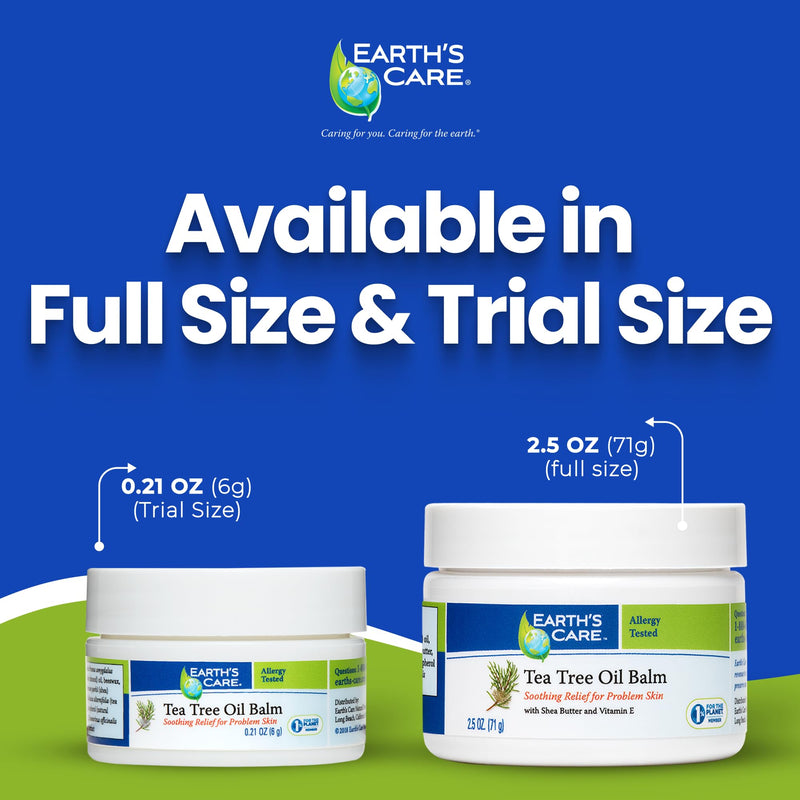Earth's Care Tea Tree Oil Balm - Moisturizer for Dry, Problem Skin, 2.5 oz | Formulated with shea butter and vitamin E. Allergy tested and free from parabens, artificial fragrances and colors. 2.5 Fl Oz (Pack of 1)