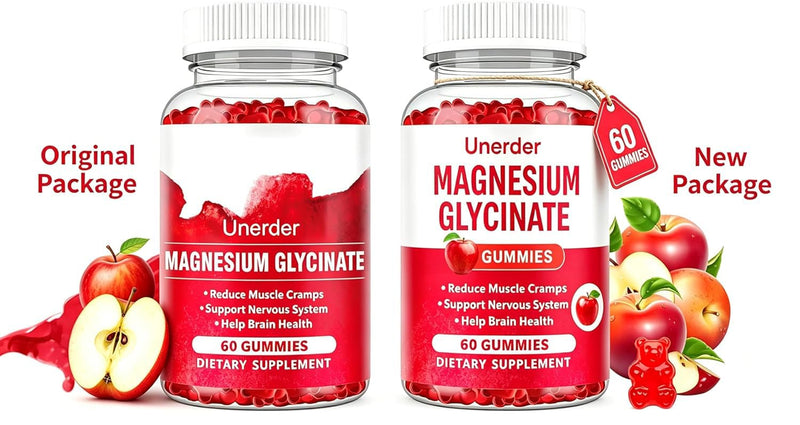 Magnesium Glycinate Gummies - 400mg High Absorption Formula for Sleep, Stress Relief & Muscle Health - Apple Flavor, 30 Days Supply for Adults,Non-GMO