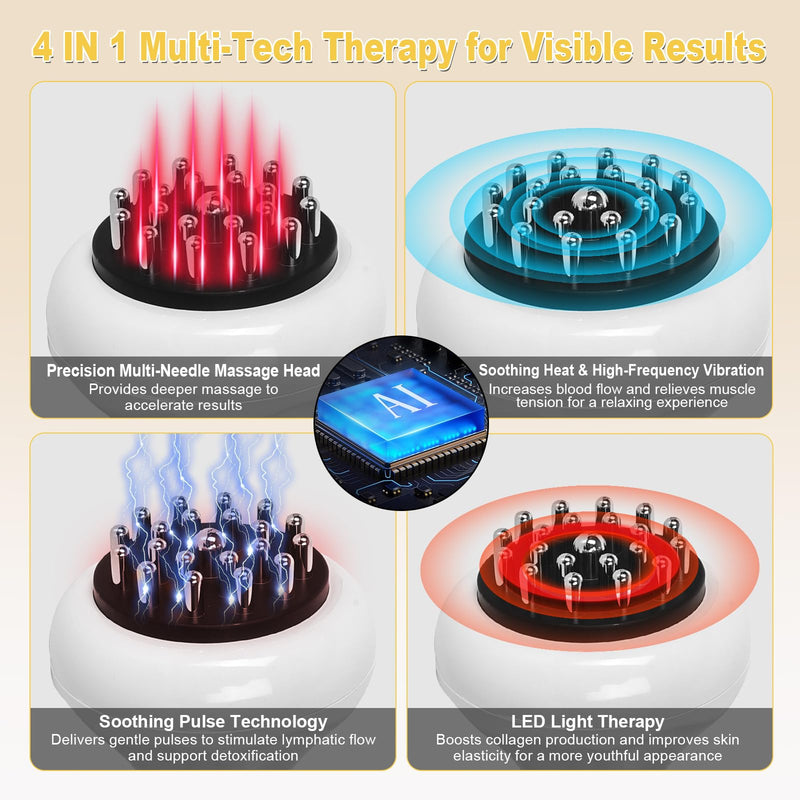 Lymphatic Drainage Massager & Anti Cellulite Massage Tool, Body Sculpting Machine Helps Reduce Stretch Marks & Cellulite, Ideal Pain Relief Devices for Sciatica Nerve, Legs, Arms, Belly