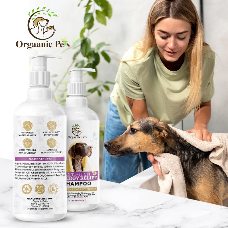 Anti-Itch Dog Shampoo: with 9 Natural Essential Oils and Ingredients - RELIEVES discomfort from Skin Allergies -Moisturizing - Anti-inflammatory - Calming - PawsPlanet Australia
