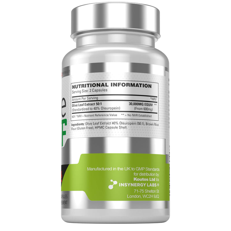 30,000MG Olive Leaf Extract 40% Oleuropein (Maximum MG on Amazon) Wild Grown Spain Ultra-Premium Grade Olive Leaf Extract Capsules - Olive Leaf Supplement 60 Vegan Capsules