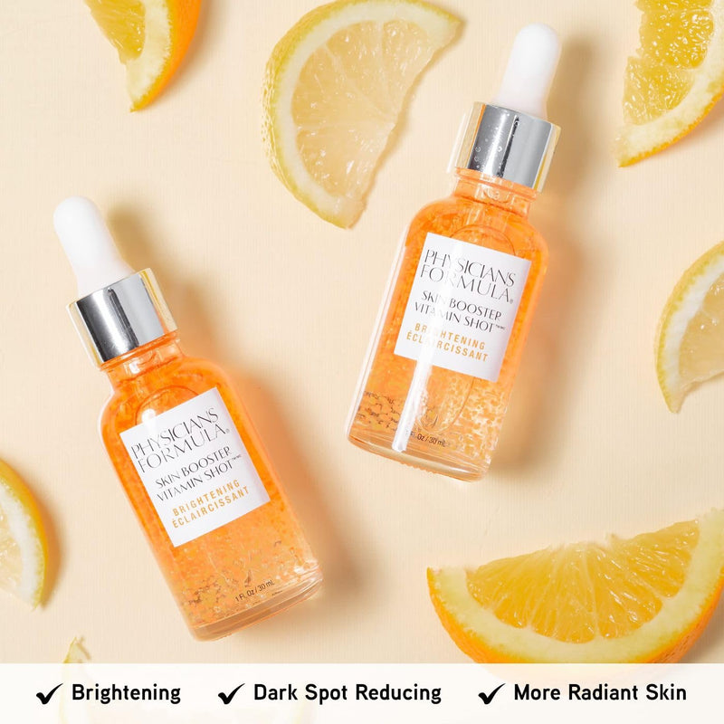 Physicians Formula Skin Booster Vitamin Shot, Brightening Serum with Vitamin C, Licorice & B3, Targets Dark Spots for Radiant Glow – Brighten (Pack of 2) Clear 1 Fl Oz (Pack of 2)