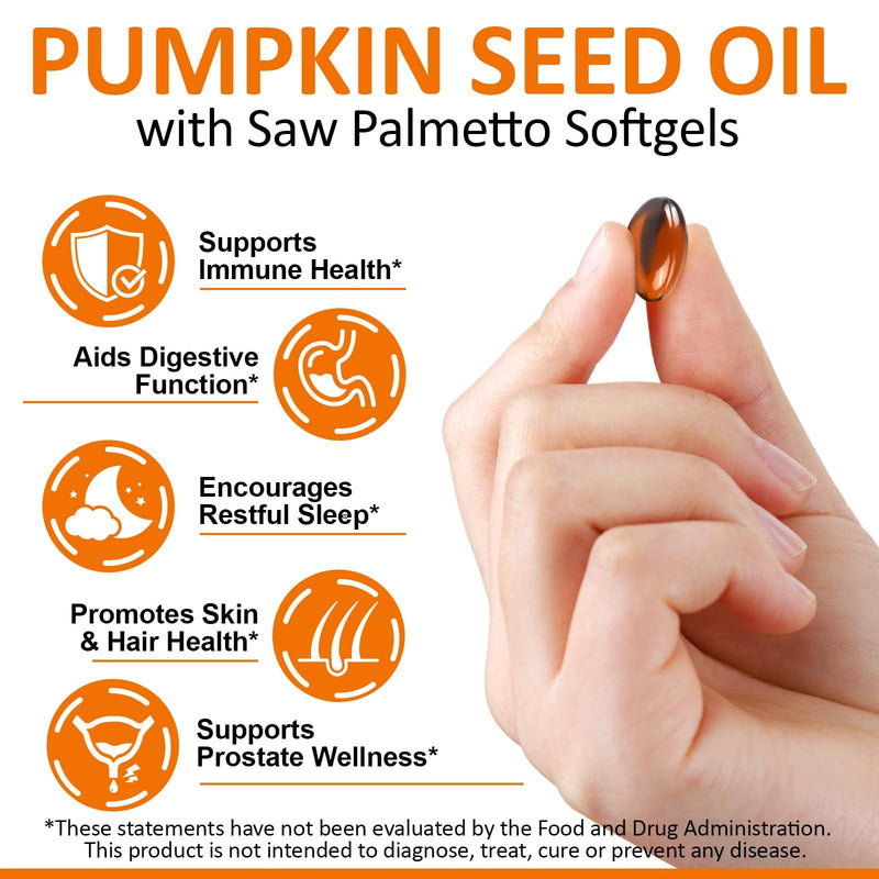 [Australia] - Pumpkin Seed Oil Capsules, 1000mg Per Softgels, Cold Pressed & Efficient Absorption, Essential Fatty Acids, Good for Hair, Urinary 