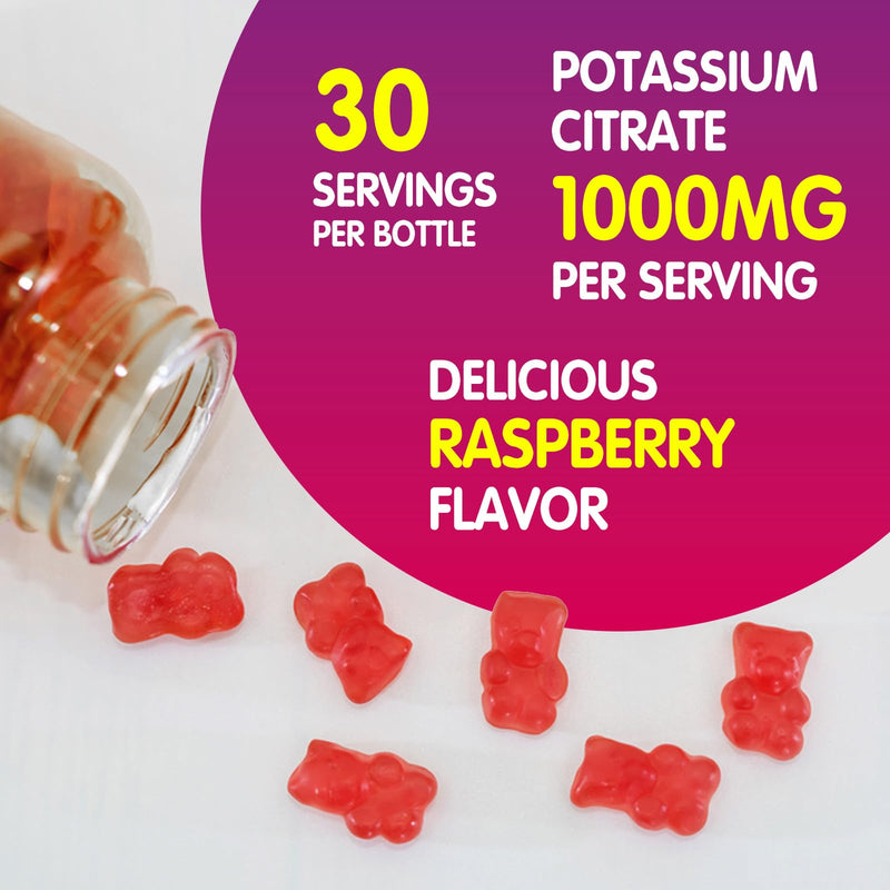 [Australia] - Potassium Citrate 1000mg Gummies, Potassium Supplement for Adults Women & Men, Support Leg Cramps & Muscle Health, 60 Chewables 1 