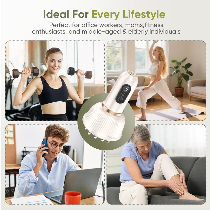 [Australia] - Body Sculpting Machine — Lymphatic Drainage Massager & Anti Cellulite Massage Tool,with Microcurrent, Light Heat & Vibration for Legs, Arms & Belly, Body,Helps Reduce Stretch Marks & Cellulite White 