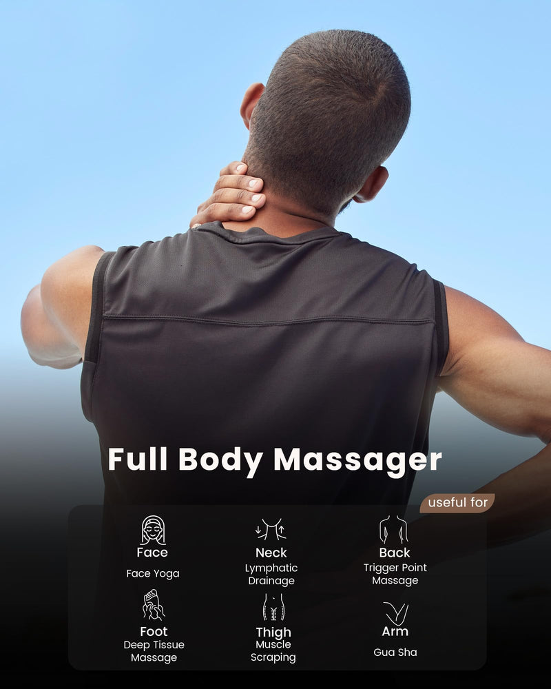 [Australia] - lifechill Trigger Point Massage Tool for Deep Tissue Massage & Gua Sha, Muscle Scraper Tool for Full Body Pain Relief, Thumb Saver Acupressure Tool, FSA HSA Eligible Silver 