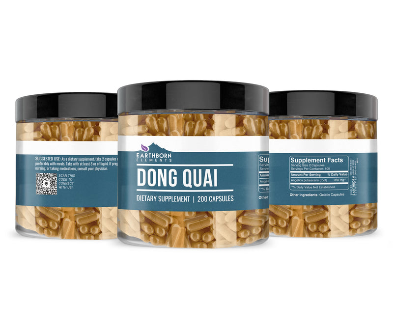 [Australia] - Earthborn Elements Dong Quai 200 Capsules, Pure & Undiluted, No Additives 200 Count (Pack of 1) 