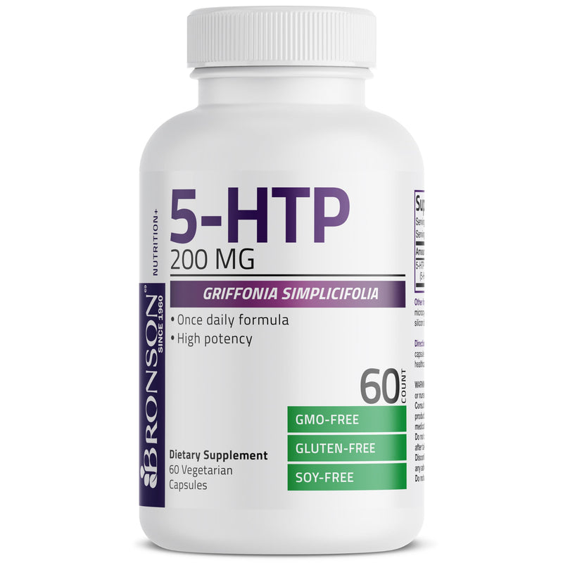 [Australia] - Bronson 5-HTP 200mg (5-hydroxytryptophan) Griffonia Simplicifolia Non-GMO, 60 Vegetarian Capsules 60 Count (Pack of 1) 