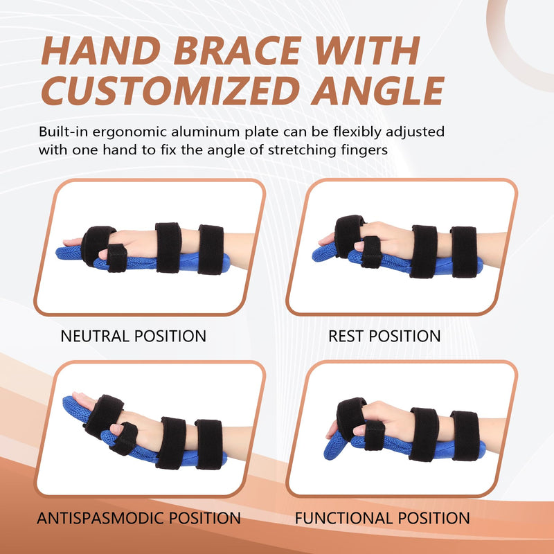 [Australia] - Resting Hand Splint, Night Sleeping Carpal Tunnel Wrist & Finger Splint, Stroke Hand Brace with Finger Support for Finger Contractures, Tendonitis, Arthritis, Fits Left and Right Hands, L Version 3 updated MESH Mesh-L 