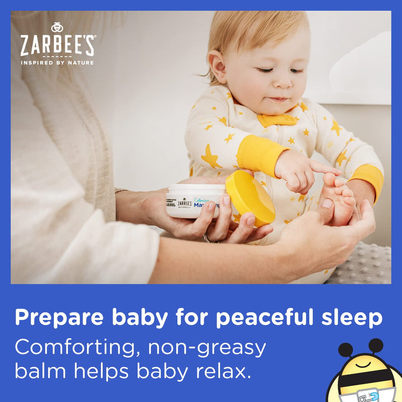 Zarbee's Baby Massage Balm; Calming and Soothing Sleep with Shea Butter; Lavender and Chamomile; 2 oz Jar