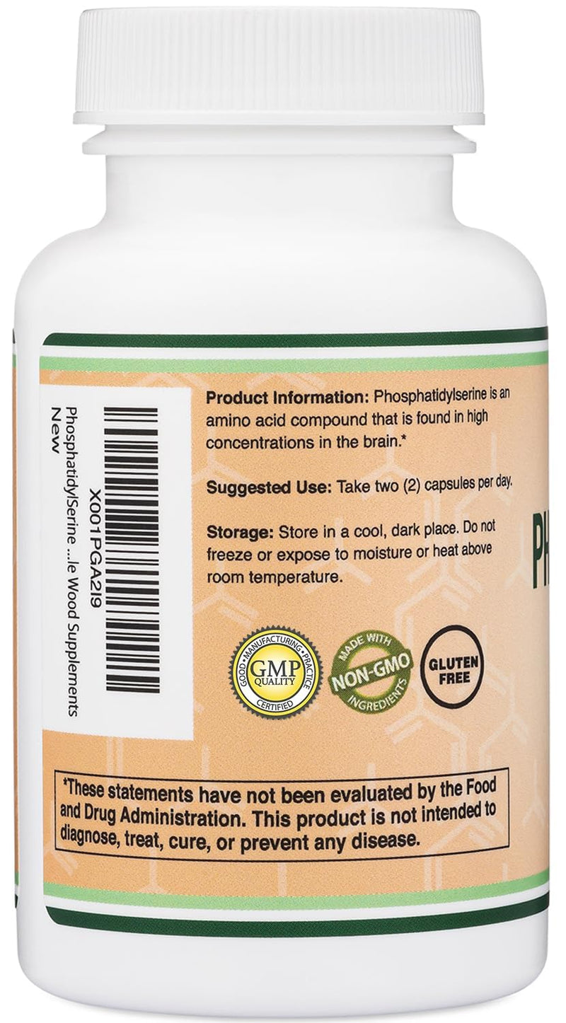 [Australia] - PhosphatidylSerine Supplement 300mg Per Serving, 120 Capsules (Phosphatidyl Serine Complex) by Double Wood 