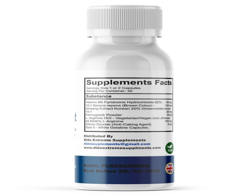 InnovaBoost Male Support - 60 Capsules -100% Natural Ingredients/Dido Extreme Supplements