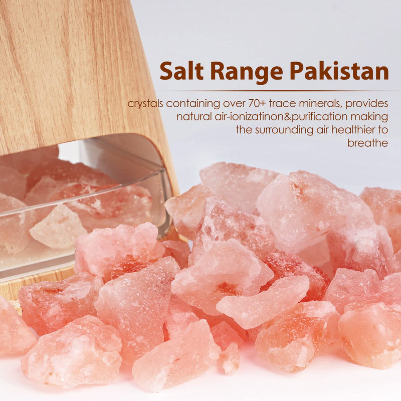 [Australia] - SALKING 2-in-1 Aroma Diffuser & Salt Range Pakistan Light, Flame Effect Diffuser for Essential Oils, Diffuser Cool Mist Humidifier with 3 Brightness, 150ml Wood 