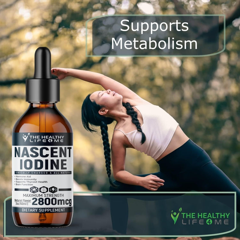 [Australia] - Nascent Iodine Organic | 2800mcg | Potassium Iodide | Iodine Supplement | Iodine Drops | Vegan | Clear Color | Large 2oz 