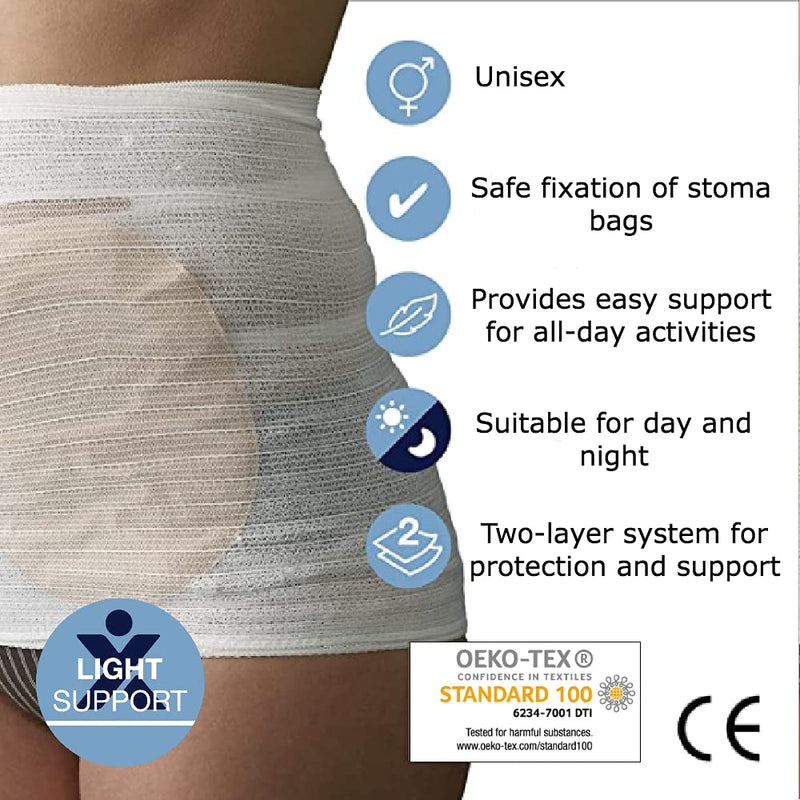 [Australia] - StomaSafe Classic (Pack of 3) Ostomy/Hernia Light Support (White, L (41.5-51in) by TYTEX 