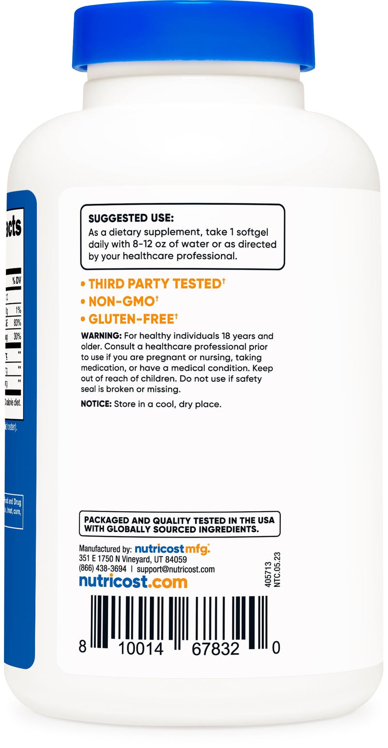 [Australia] - Nutricost Cod Liver Oil 1000mg, 120 Softgels - Non-GMO & Gluten Free 