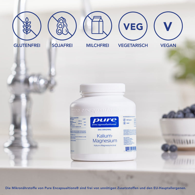 [Australia] - Pure Encapsulations - Potassium-Magnesium (Citrate) - organically bound magnesium with potassium in combination - 180 vegan capsules 172 g (pack of 1) 