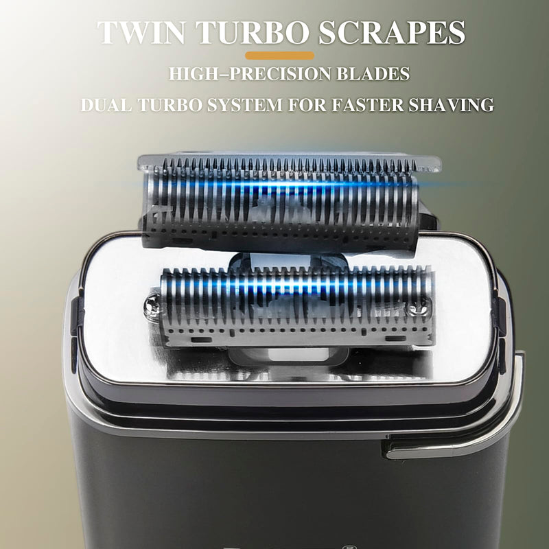 [Australia] - Latest 2-in-1 Electric Shaver Facial Mesh Shaver - Portable Cordless Shaver - Hidden Trimmer and Fast Charging Function - (3150 Mesh Holes, 60 Blades) Black 