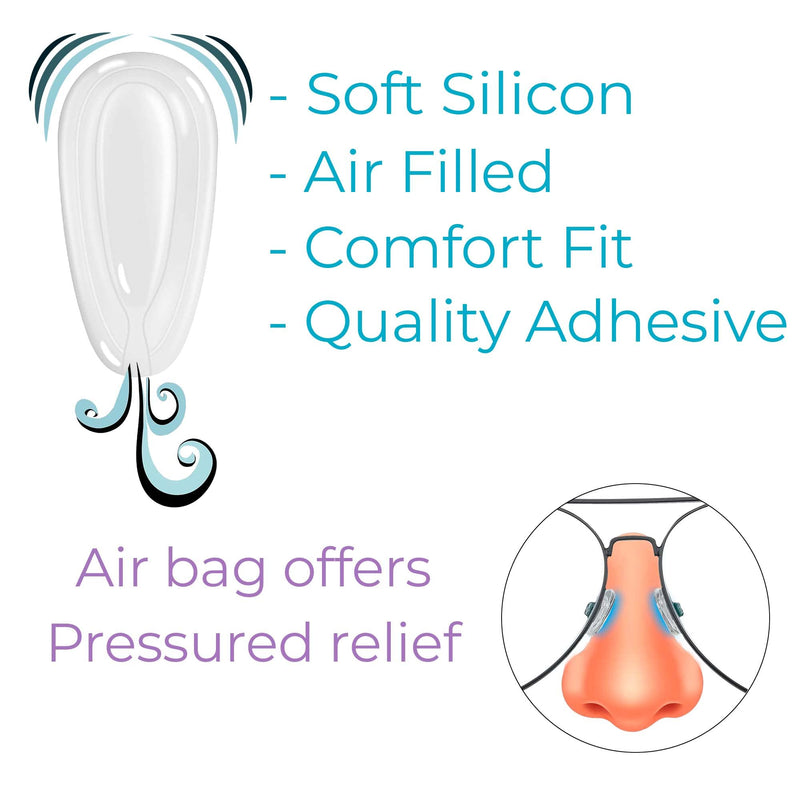 [Australia] - GMS Optical® 3.2mm Extra-Thick / 15mm Medium-Length - Adhesive Air Bag Teardrop Anti-Slip Silicone Nose Pad Reduce pressure and prevent slipping for Glasses, Eyeglasses, Sunglasses (5 Pair)(Clear) 5 Pair Clear 