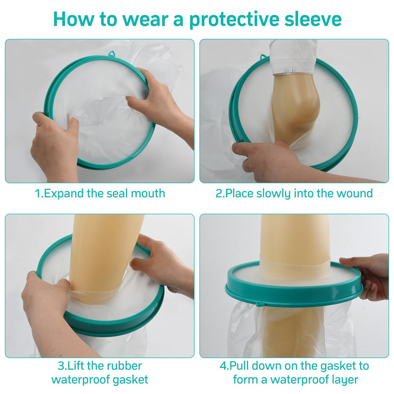[Australia] - Anseom Plaster Protection Waterproof Arm, Reusable Plaster Protection Waterproof for Shower Adults Bandage Protection Shower Protection Arm Plaster Shower Cover for Hand Elbow and Wrist 63.5 cm 