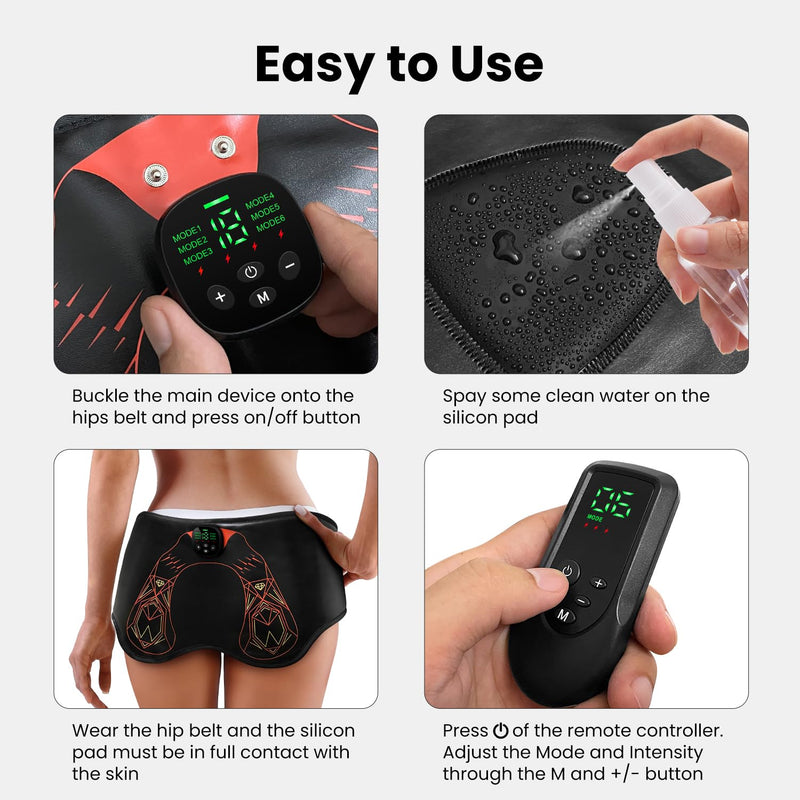Hip Trainer Glute Muscle Stimulator Belt, Butt Lifting Muscle Toner Machine for Lifting Hips, Home Workout Equipment for Men Women