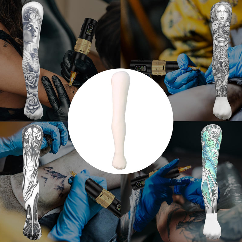 [Australia] - Tattoo Soft Silicone Practice Arm,High Simulation Tattoo Practice Tattoo Arm Skin,Easy to Color Waterproof,1:1 Reduction Durable Practice Training Arm,White white 