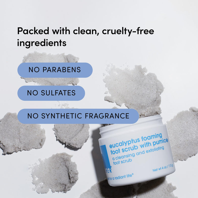 [Australia] - LATHER Foot Scrub with Pumice Stone - Gentle Exfoliating Foaming Foot Scrub for Skin - Cracked Heel Repair for Smooth, Soft Feet - Pedicure Foot Spa | 4 Oz 4 Ounce (Pack of 1) 