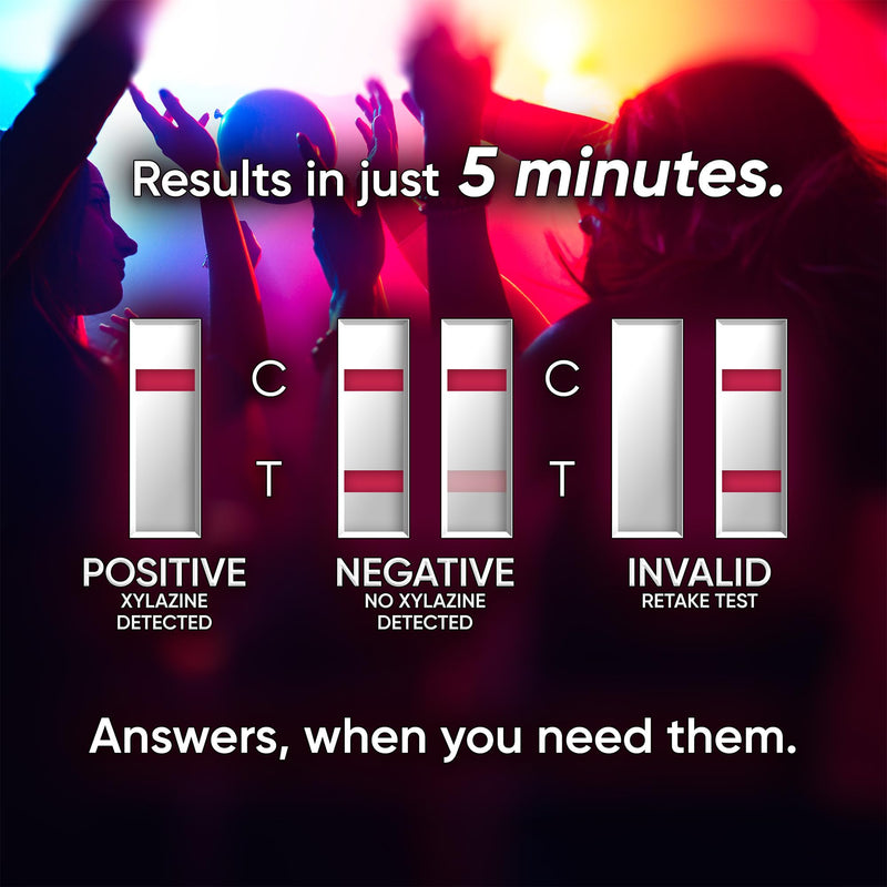 Safe Life Xylazine Test Strips, Test Liquids and Powders for Presence of Xylazine [5 Pack]