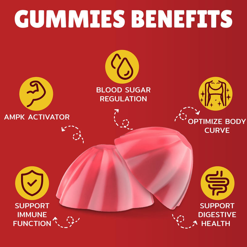 [Australia] - 2000mg Berberine Supplement Gummies - High Potency Berberine with Ceylon Cinnamon Candy, Turmeric, Magnesium, Chromium - Sugar Free, Vegan, Non-GMO, Gluten-Free - Peach Flavor 60 Gummies - 1 Pack 60 Count (Pack of 1) 