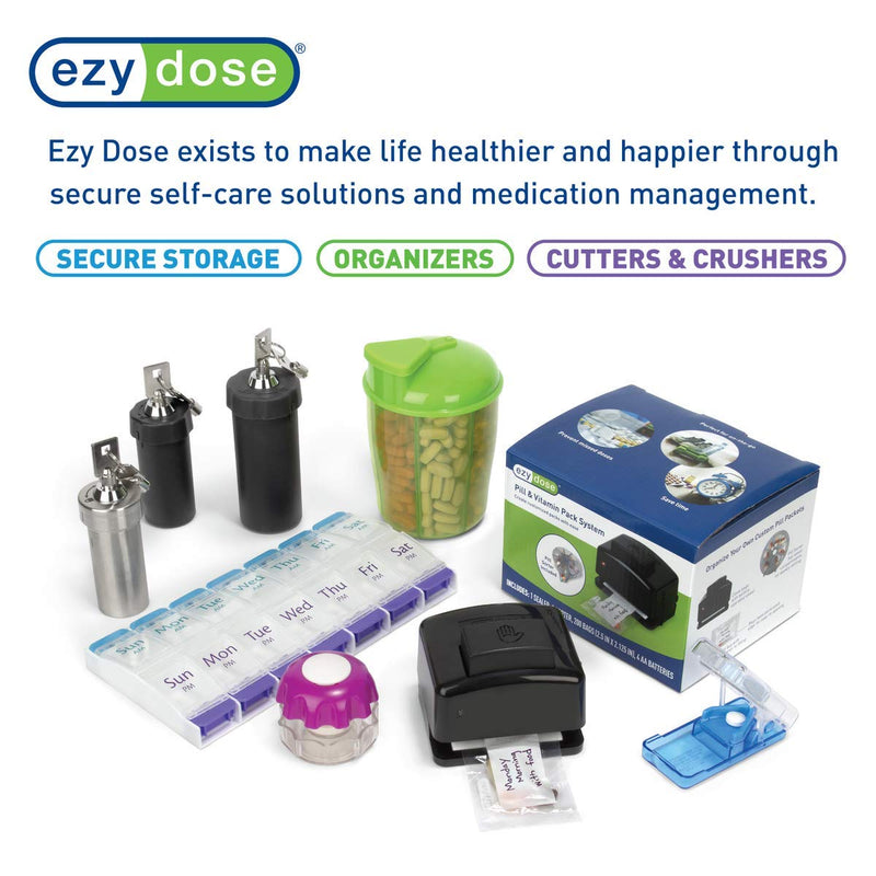 Ezy Dose Daily Round Pocket Pharmacy Pill Organizer, Blue & Pink, 2 Pack | Portable On-The-Go, Pill Box, Organizer and Vitamin Containers, Snap Shut Lids, Perfect For Traveling, BPA Free 2-Pack