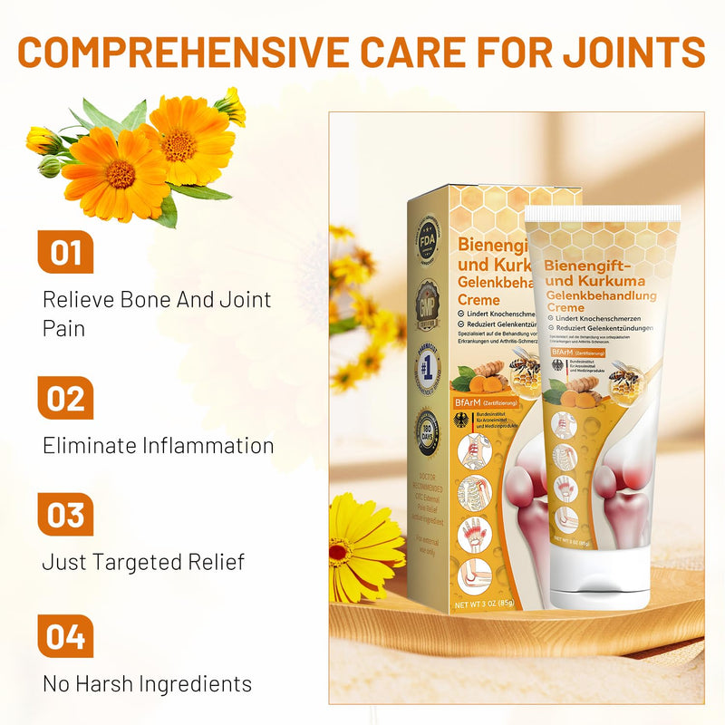 [Australia] - Bee venom and turmeric joint cream, pack of 2 bee venom advanced joint and bone cream, bee venom ointment, bee venom cream for complaints in the back, joints, knees 