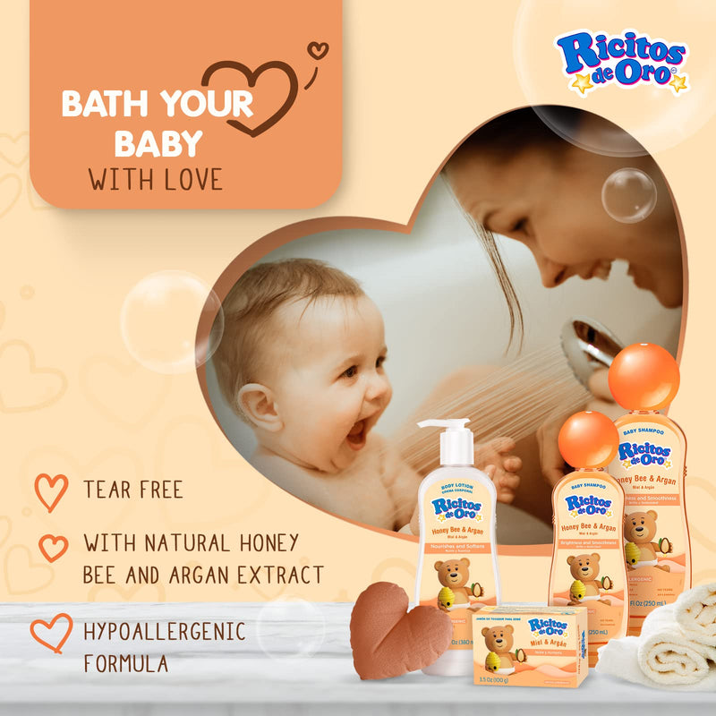 [Australia] - Ricitos de Oro Baby Shampoo Cleansing Shampoo with Natural Extract No more tears Hypoallergenic 2Pack of 13.5 FL Oz Bottles., White, Honey, 2 Count, (Pack of 2) 