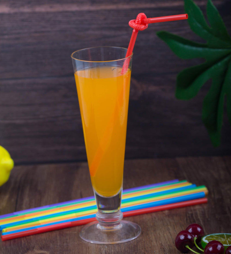 [Australia] - 300 Pcs Colorful Flexible Plastic Straws, BPA-Free Disposable Bendy Straws, 10.2" Long and 0.23'' Diameter Multicolor 