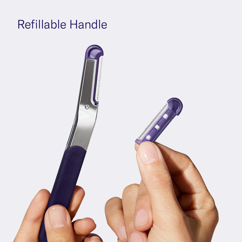 [Australia] - Flamingo Dermaplane Razor Kit, Includes 1 Dermaplane Handle with Blade Cover and 4 Refillable Razors Starter Kit 