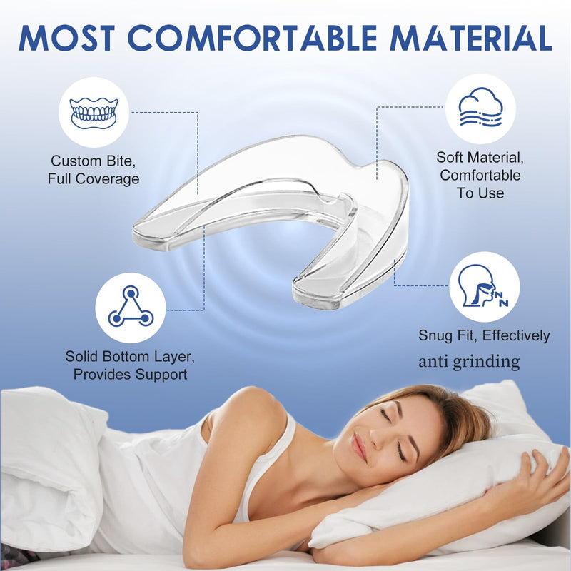 [Australia] - Anti Grinding Mouth Guard for Clenching Teeth at Night, Teeth Grinding Mouthguards for Sleeping, Mouth Guard for Grinding Teeth at Night, Night Guards for Teeth Grinding for Adults 1.9*2.2in+2*2.4in 4.0 