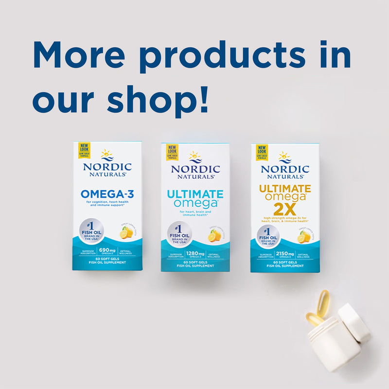 Nordic Naturals EPA Xtra 1640mg, Omega 3 Capsules High Strength Fish Oil with EPA and DHA, Lemon Flavour, 60 Softgels, Soy-Free, Gluten-Free