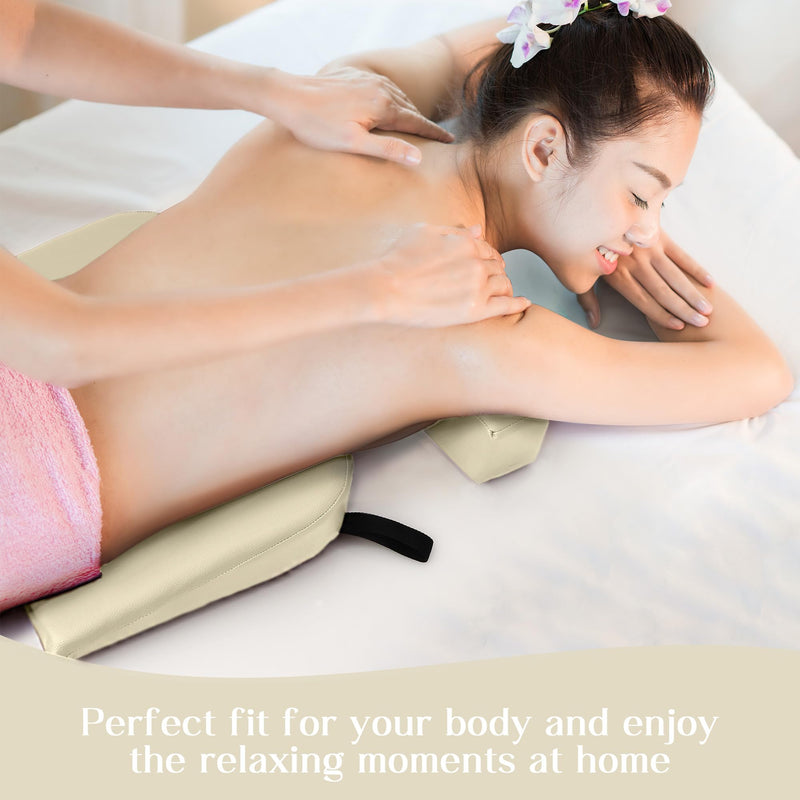 [Australia] - EASY SPA Massage Table Breast Pillow Upgraded for Larger Bust Sizes(AA-С+), Wedge Cushion, Comfort Bolster Wedge, Prone Pillow (Cream White) for Sleep or After Surgery Cream White 