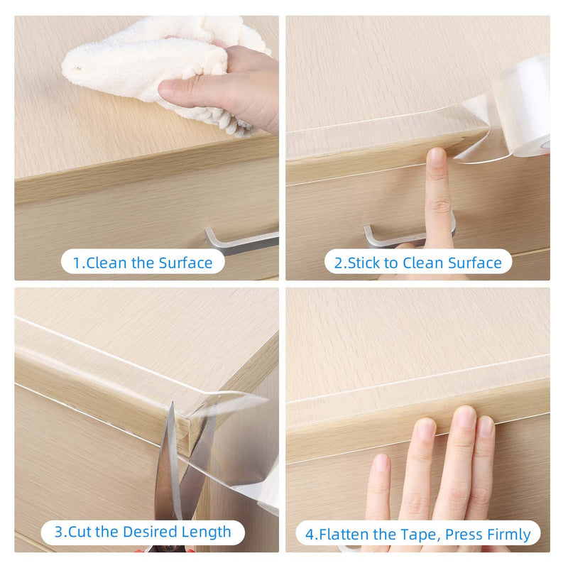 [Australia] - Baby Clear Edge Protector, 1.2" X 9.84FT, Child Protection Desk Corner Corner Anti-Bump Anti-Bump Home Wrap Invisible, Anti-Sharp Edge Protect 1.2"X9.84FT 
