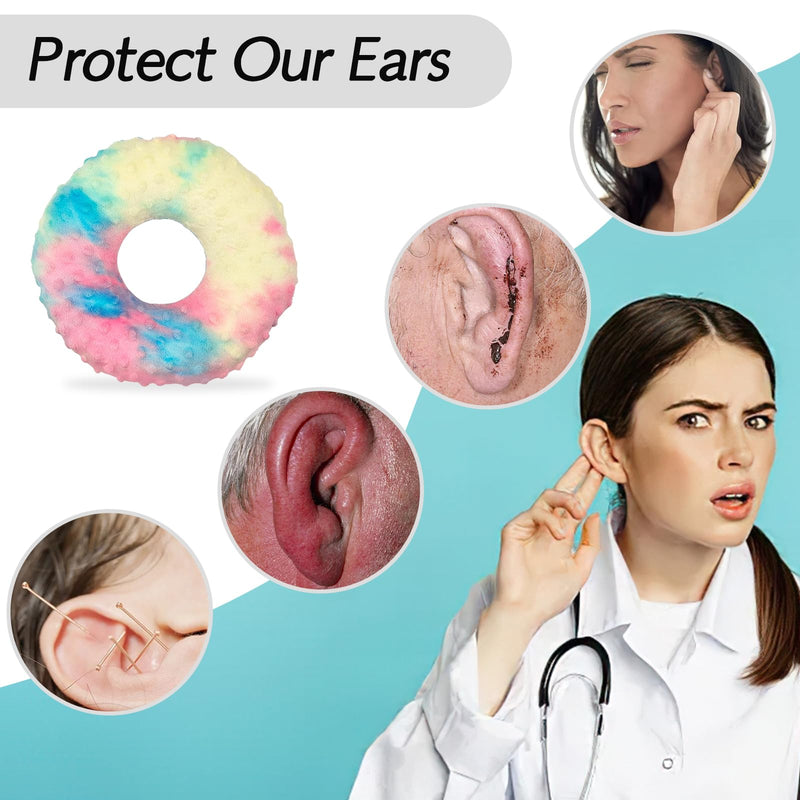 Ear Pierced Pillow with Hole for CNH and Pain, Ear Inflammation, Pressure sores, O-Shaped Side Sleeping Pillow, Cotton Protection for Side Sleepers (Round) Round