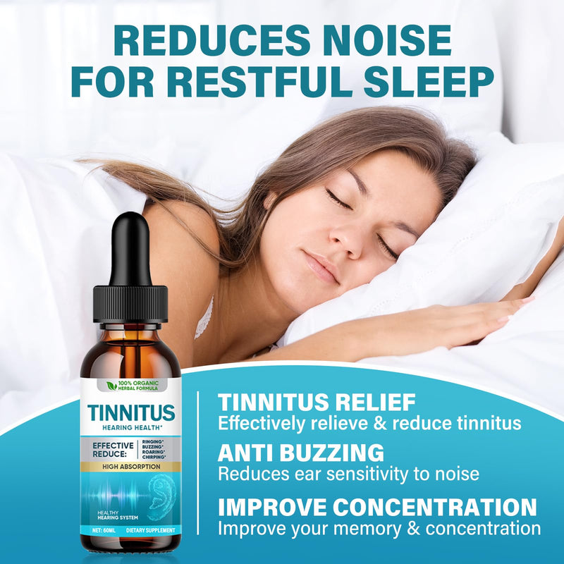 [Australia] - Tinnitus Relief for Ringing Ears, Natural Herbal Blend, Effective Tinnitus Support for Men & Women 1 Count 
