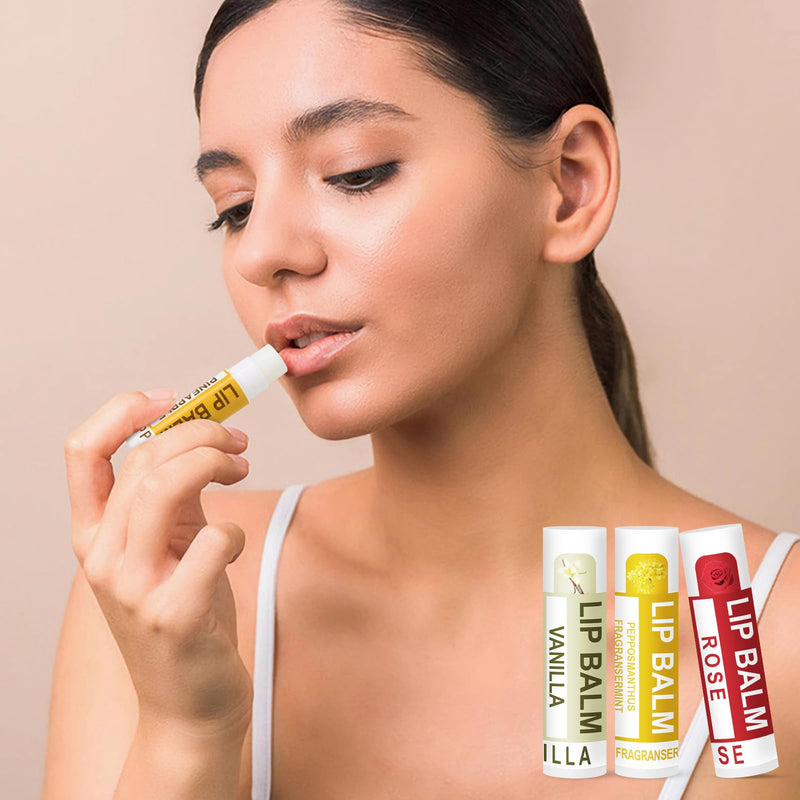 DMSKY 60 Pack Lip Balm Bulk, 12 Flavor, Value Pack | Hydrating with Vitamin E and Coconut Oil, Lip Care Product for Dry Chapped Lips, Bulk Gift for Stocking Stuffers E-60P