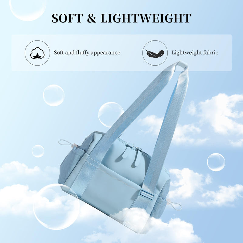Small Gym Bag for Women Mini Gym Duffle Bag with Wet Compartment,mini duffle Tote Bag small duffle bag for Workout/Sport/Travel (Blue) Blue