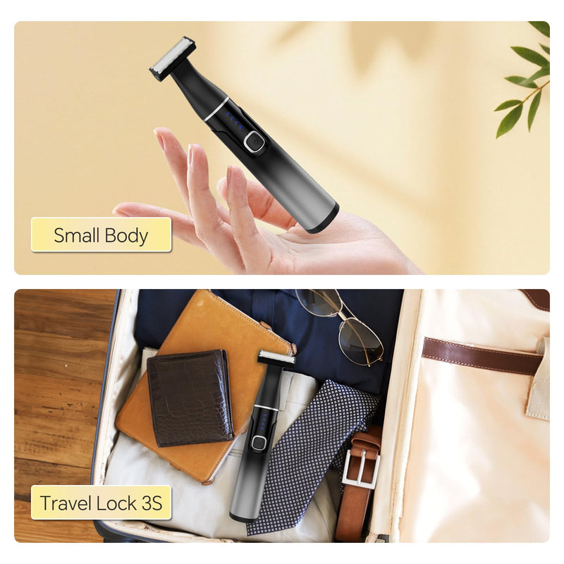[Australia] - RUIM Nose Hair Trimmer for Men, 3-in-1 Painless Eyebrow & Body Groomer, Waterproof Electric Razor for Ear, Beard Stubble and Sensitive Areas, 360° Rotation, USB-C 