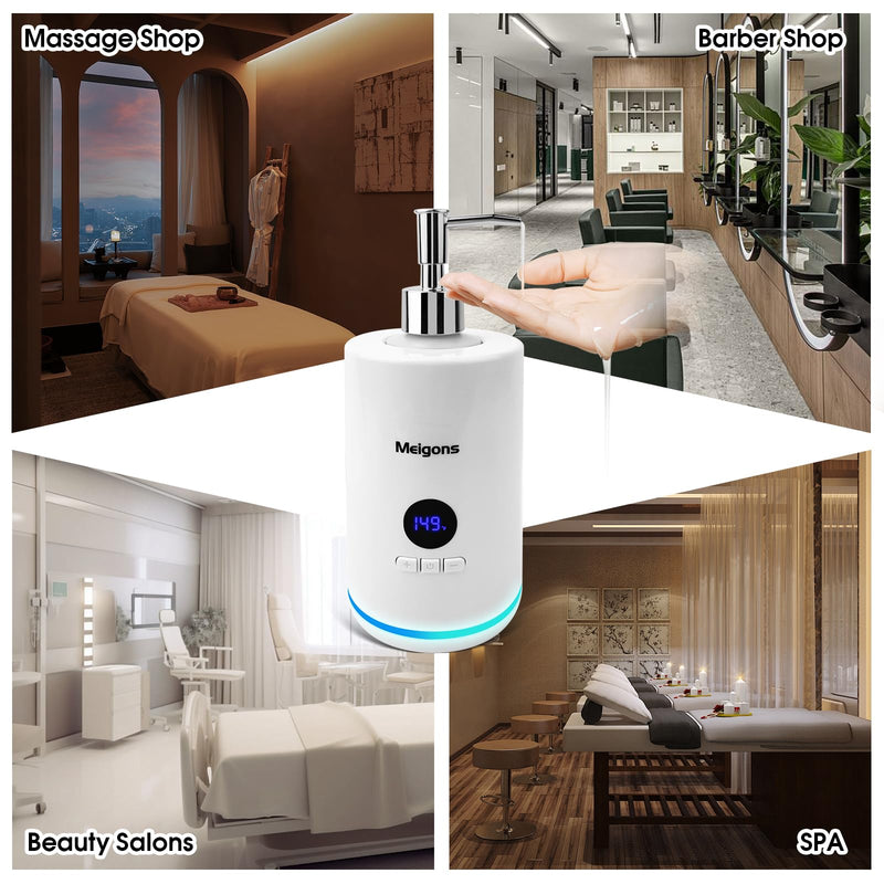 [Australia] - Oil Warmer for Massage, Massage Oil Warmer, Body Oils Heater for Spa, Salon and Barber Shops, with Two Oil Bottle Dispenser, Constant Temperature (White) White 