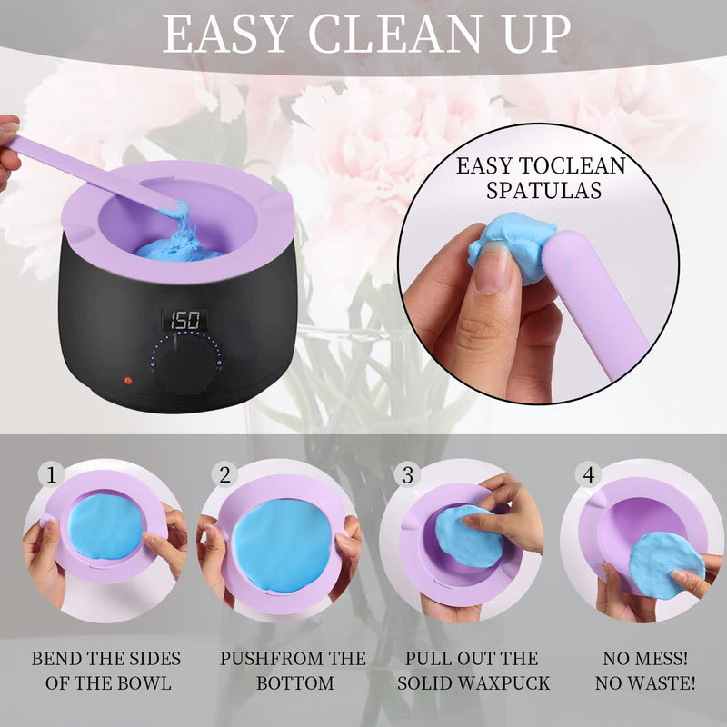 [Australia] - Electric Waxing Kit, Wax Warmer Silicone Liner for Tress Wellness Compatible with 16oz Waxing Kit Melting Wax Bowl for Tress Wellness Wax Warmer or for BLITZWAX Wax Warmer (Purple) 