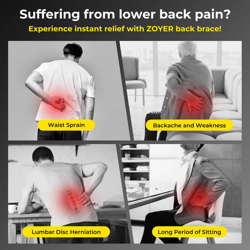 [Australia] - ZOYER Back Brace for Men Lower Back for Pain Relief of Lumbar/Waist, Back Support Belt with Lumbar Splints for Herniated Disc, Sciatica, Scoliosis X-Large 