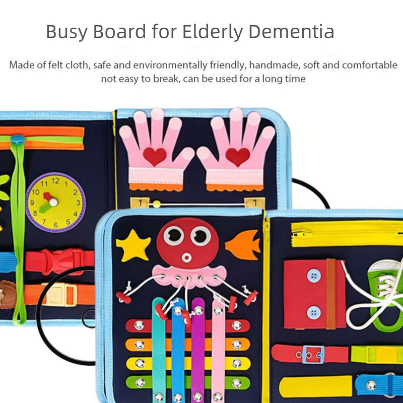[Australia] - Dementia Products for Elderly, Busy Blanket for Dementia Patients, Alzheimers Activities for Seniors, Gifts for Adult Dementia Patients, Dementia Therapy Aid Fidget Blanket Product, Elderly Gifts Blue 